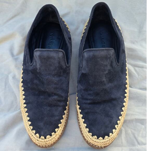 Vince vince. Jalen Loafer Espadrille Women 7.5 M, Coastal Suede Raffia granny - Picture 2 of 8